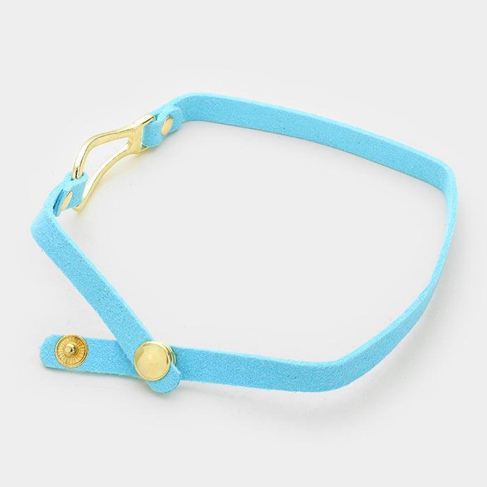 Gold Metal buckle & faux suede wrap bracelet - Jewelry Store by Erik Rayo