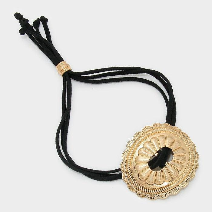 Gold Wide antique metal cinch bracelet - Jewelry Store by Erik Rayo