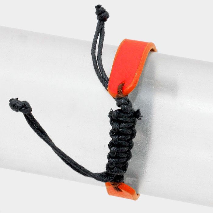Red Cross Faux Leather Adjustable Bracelet - Jewelry Store by Erik Rayo
