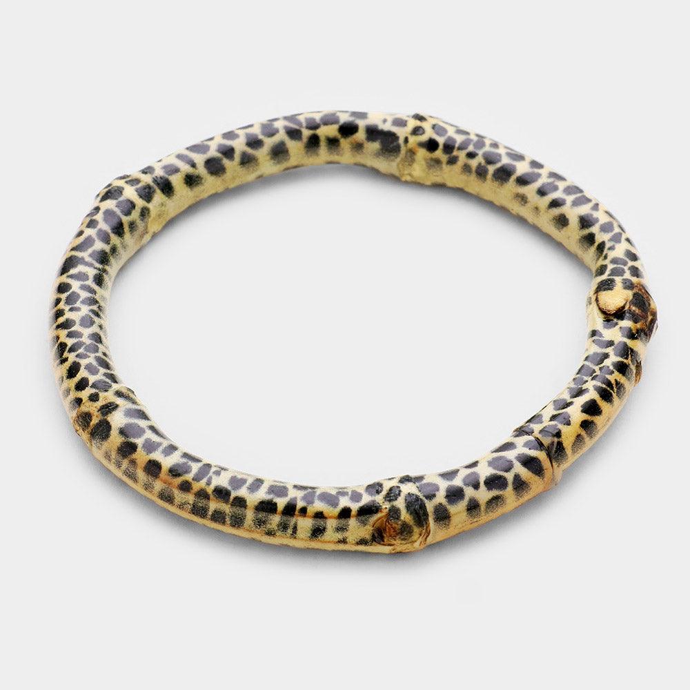 Black Snake Skin Bamboo Feel Bangle Bracelet