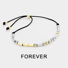 Load image into Gallery viewer, Black Forever Morse Code Cinch Bracelet
