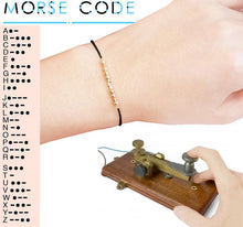 Load image into Gallery viewer, Black Strong Morse Code Cinch Bracelet
