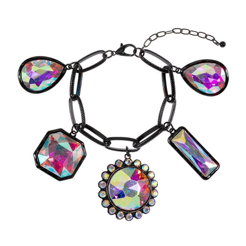 Black Geometric Multi Stone Station Bracelet - Jewelry Store by Erik Rayo