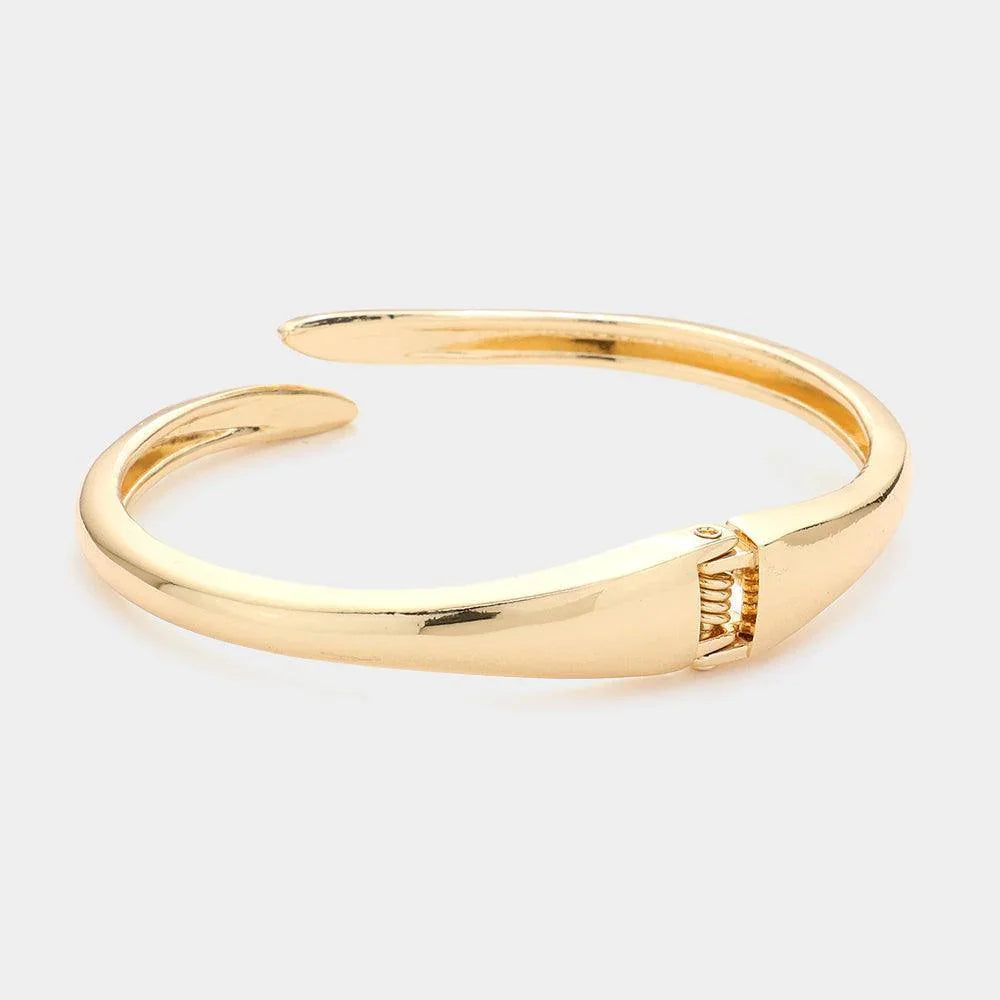 Gold Rhinestone Embellished Hinged Bracelet - Jewelry Store by Erik Rayo