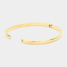 Load image into Gallery viewer, Gold Round Stone Pointed Hinged Metal Bangle Bracelet
