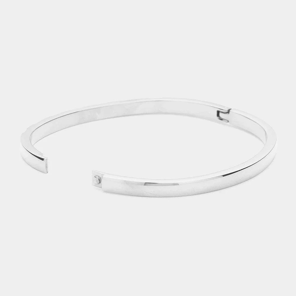 Round Stone Pointed Hinged Metal Bangle Bracelet - Jewelry Store by Erik Rayo