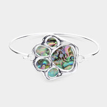 Load image into Gallery viewer, Silver Abalone Paw Pointed Bangle Bracelet
