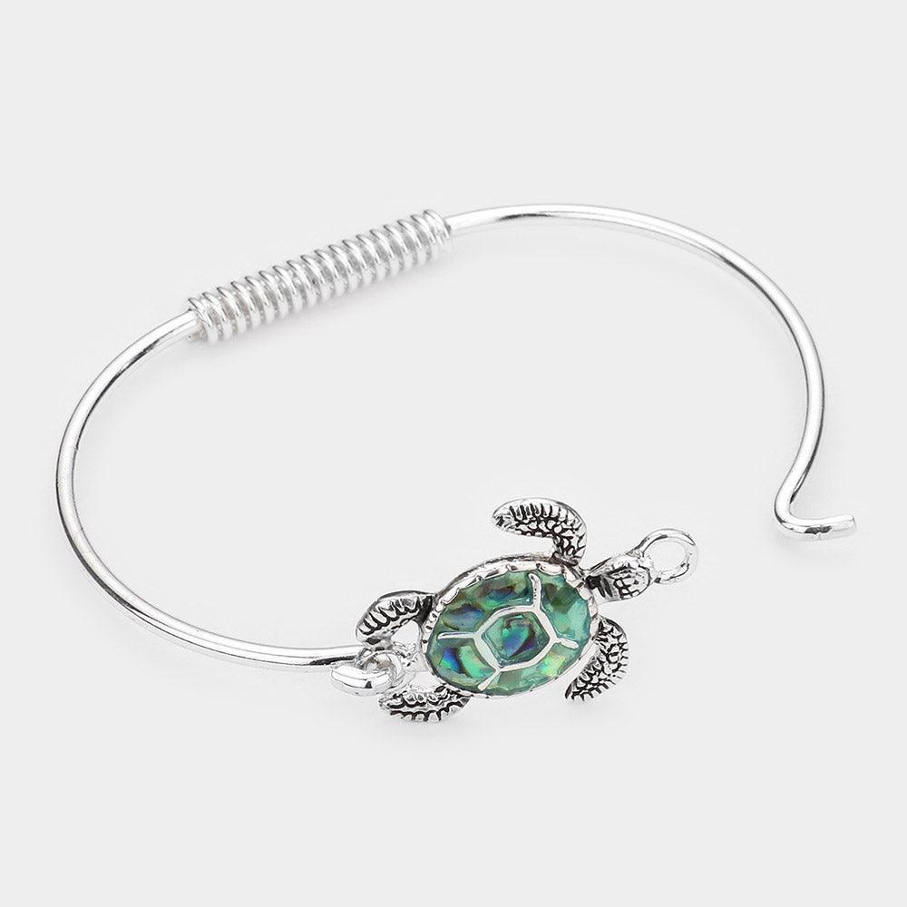 Silver Turtle Metal Hook Bracelet - Jewelry Store by Erik Rayo
