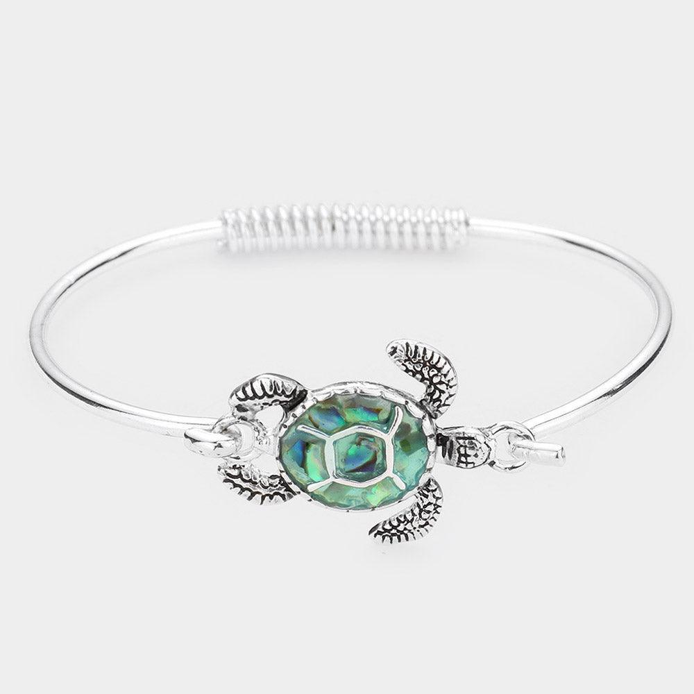 Silver Turtle Metal Hook Bracelet - Jewelry Store by Erik Rayo