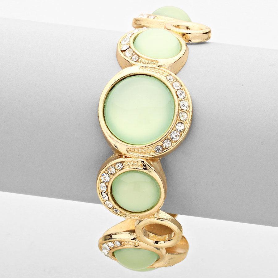Gold Crescent pattern crystal bracelet - Jewelry Store by Erik Rayo