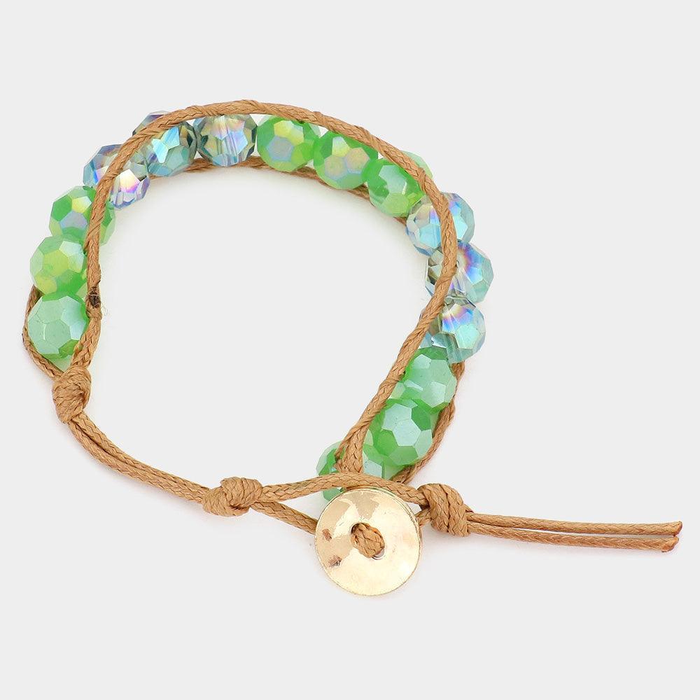 Green Glass bead bracelet - Jewelry Store by Erik Rayo