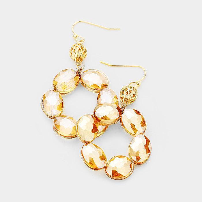 Brown Multi Oval Glass Beaded Earrings - Jewelry Store by Erik Rayo