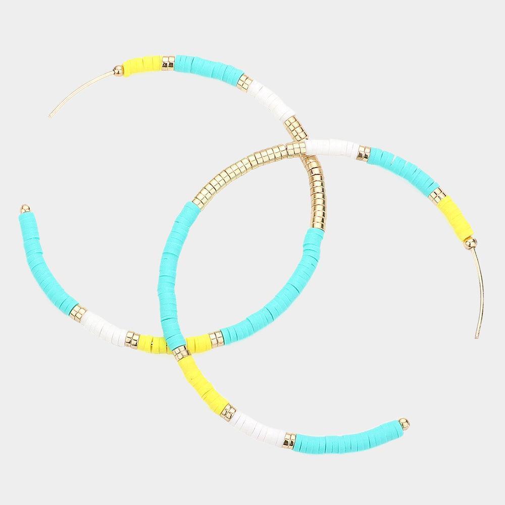 Heishi Beaded Hoop Earrings - Jewelry Store by Erik Rayo