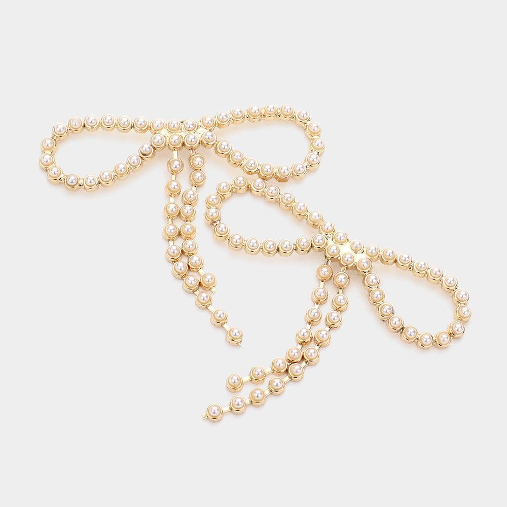 Cream Pearl Bow Earrings - Jewelry Store by Erik Rayo