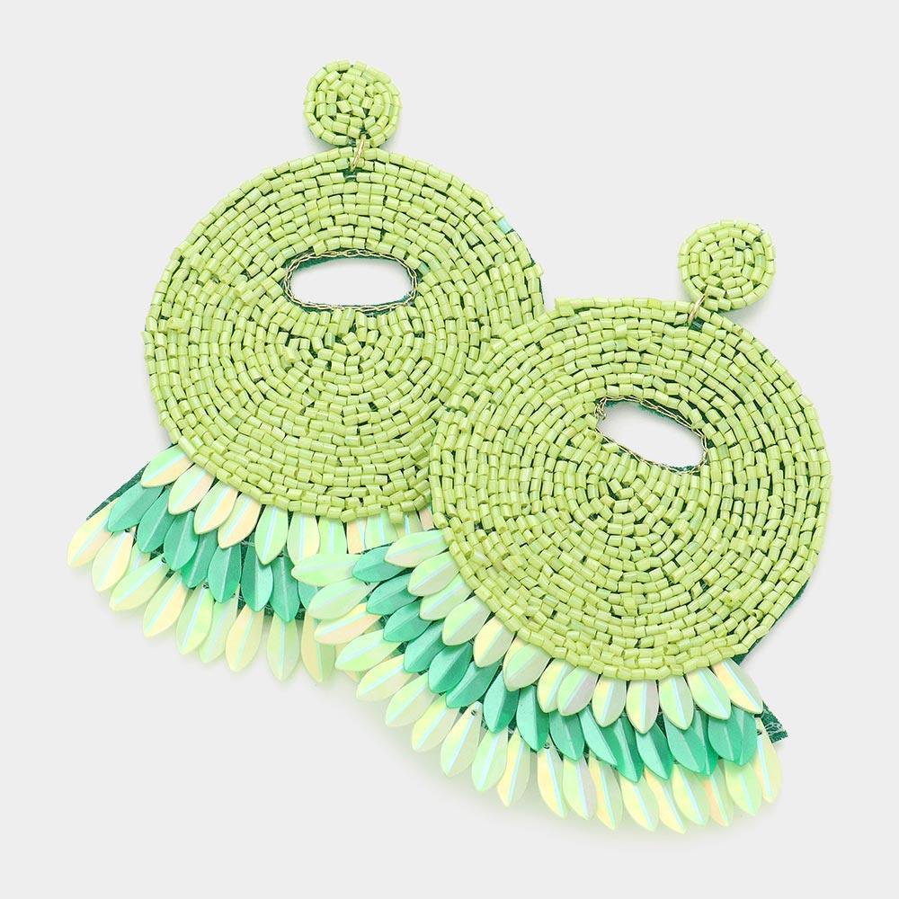 Felt Back Beaded Dangle Earrings - Jewelry Store by Erik Rayo