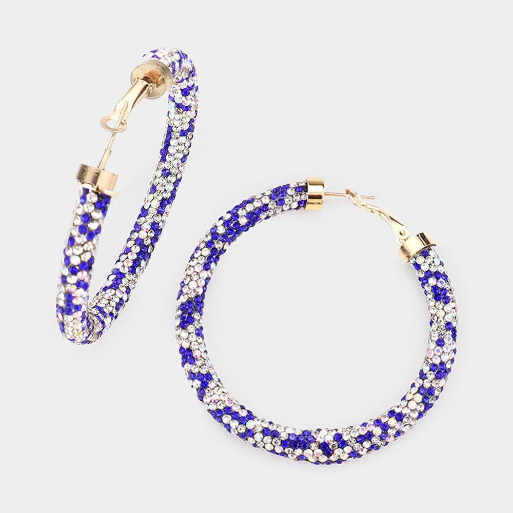 Rhinestone Pave Hoop Earrings - Jewelry Store by Erik Rayo