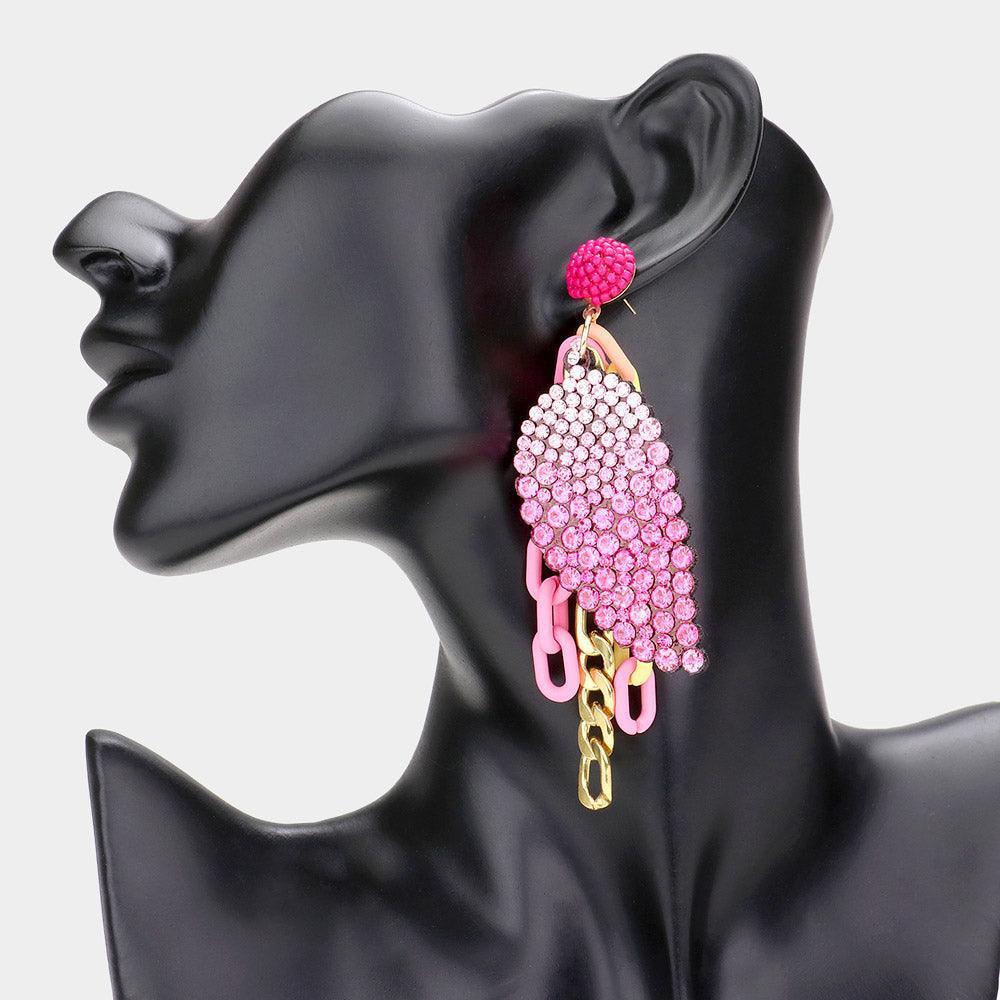 Bling Wing Chain Link Dangle Earrings - Jewelry Store by Erik Rayo