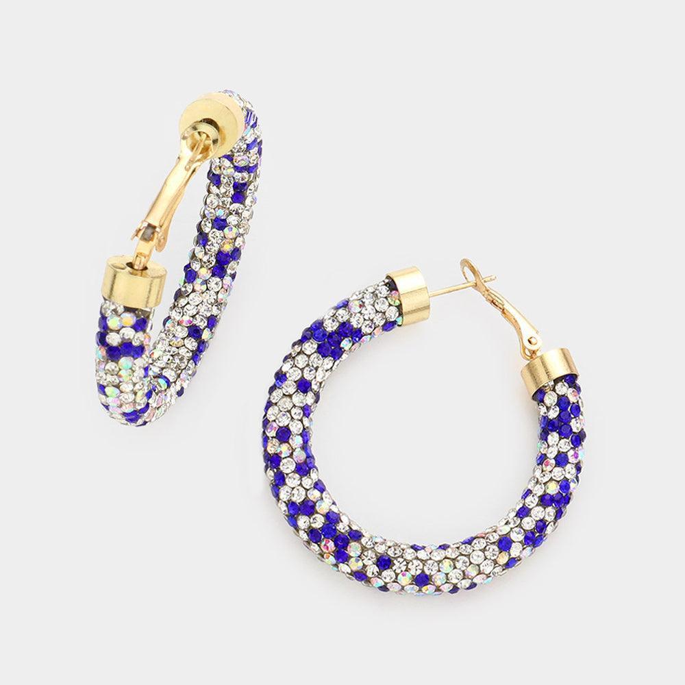 Rhinestone Pave Hoop Earrings - Jewelry Store by Erik Rayo