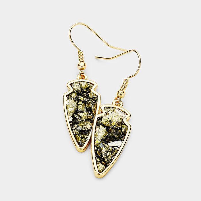 Green Arrow Dangle Earrings - Jewelry Store by Erik Rayo