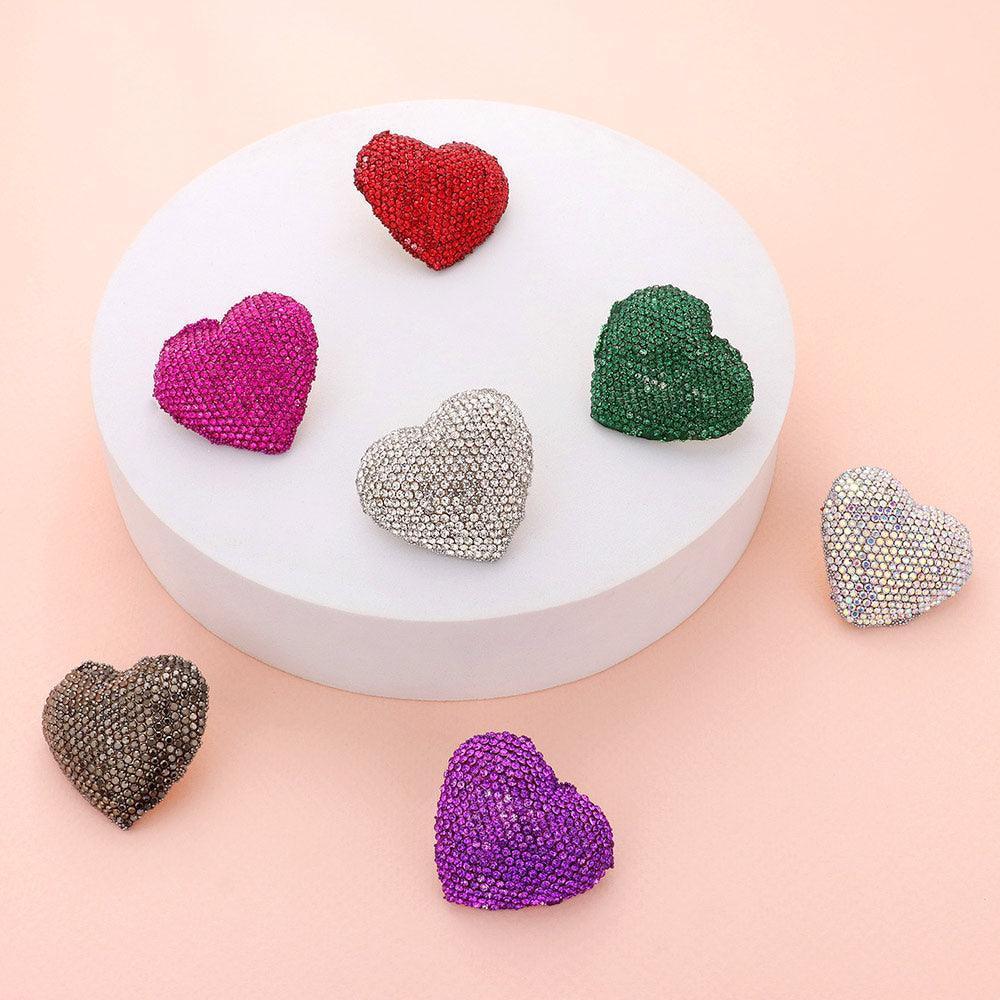Clear Bling Heart Earrings - Jewelry Store by Erik Rayo