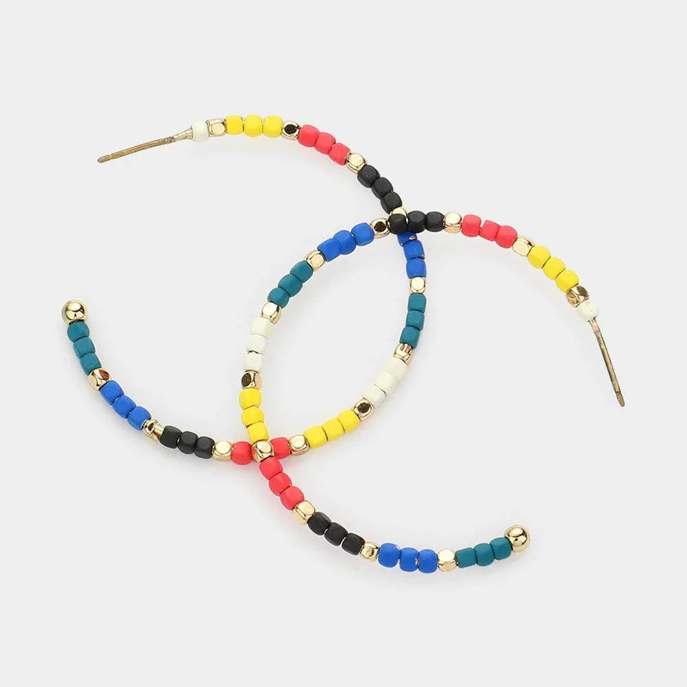 Colorful Bead Hoop Earrings - Jewelry Store by Erik Rayo