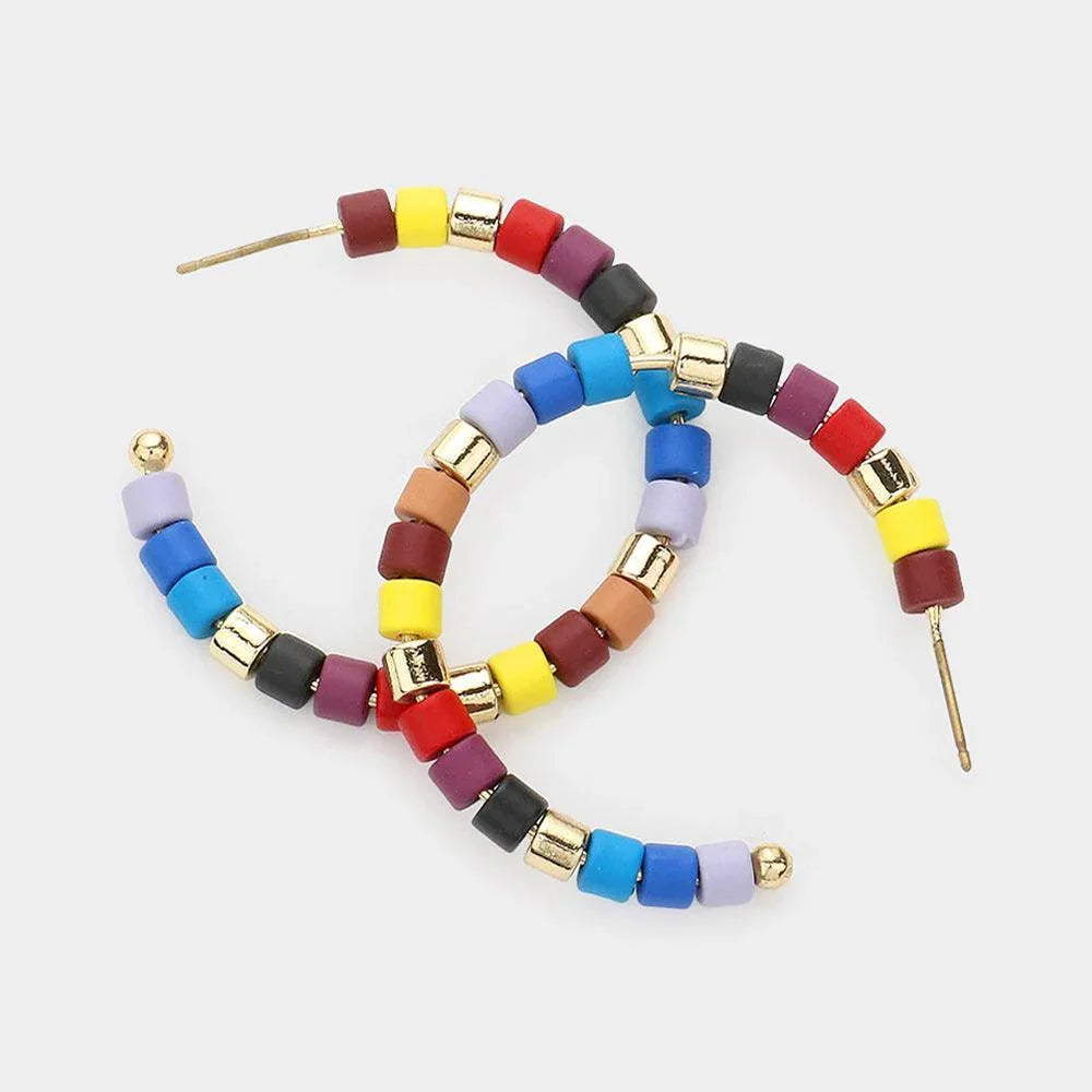 Colorful Bead Hoop Earrings - Jewelry Store by Erik Rayo