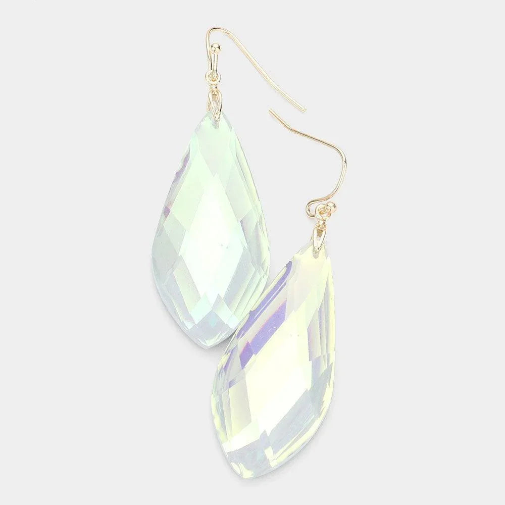 Gray Resin Bead Petal Dangle Earrings - Jewelry Store by Erik Rayo