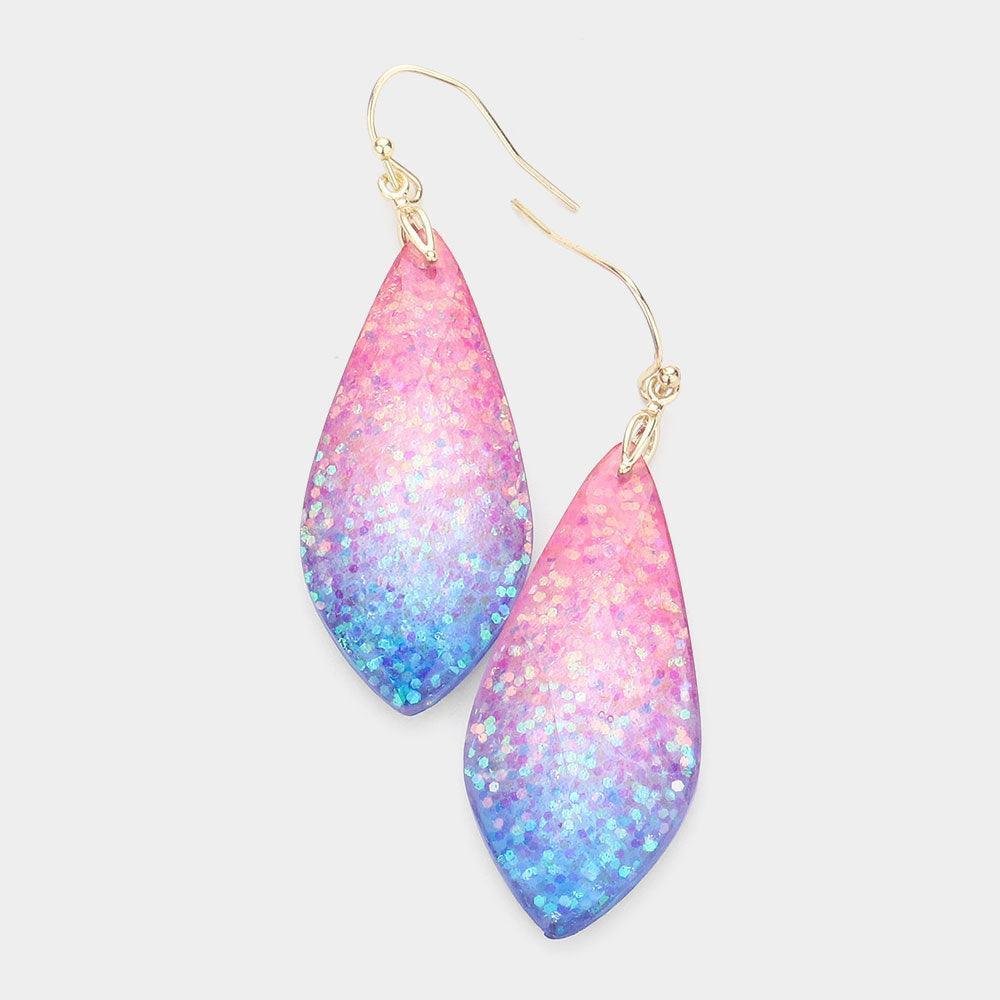 Glitter Petal Dangle Earrings - Jewelry Store by Erik Rayo