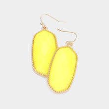 Load image into Gallery viewer, Yellow Glittered Hexagon Dangle Earrings
