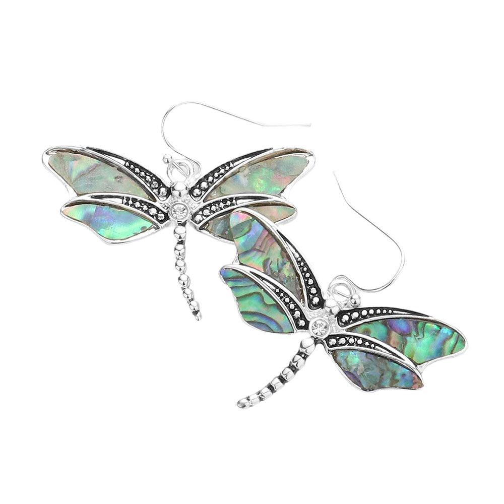 Abalone Dragonfly Earrings