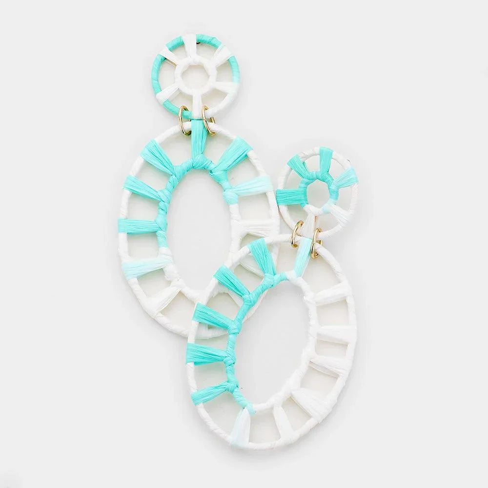 Raffia Statement Wheel Dangle Earrings - Jewelry Store by Erik Rayo