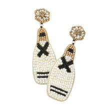 Load image into Gallery viewer, White Felt Back Beaded Champagne Dangle Earrings
