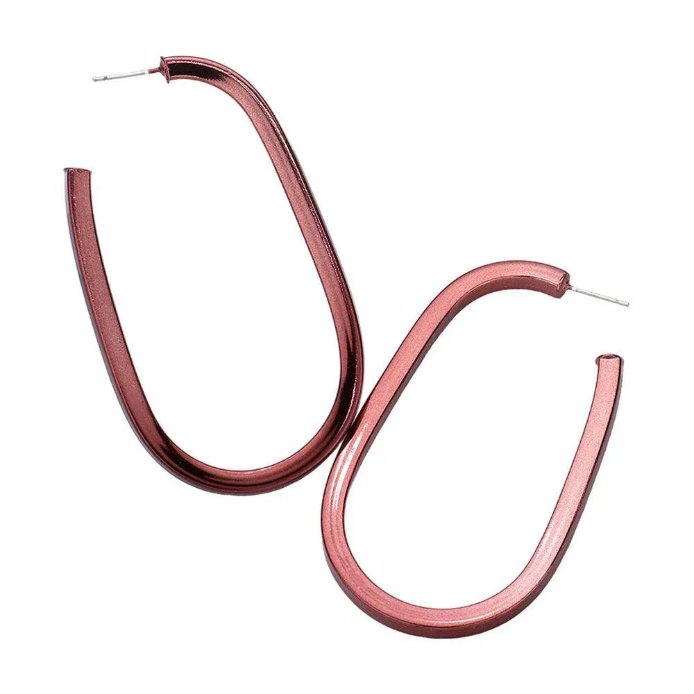 Brown Colored Metal Hoop Earrings - Jewelry Store by Erik Rayo
