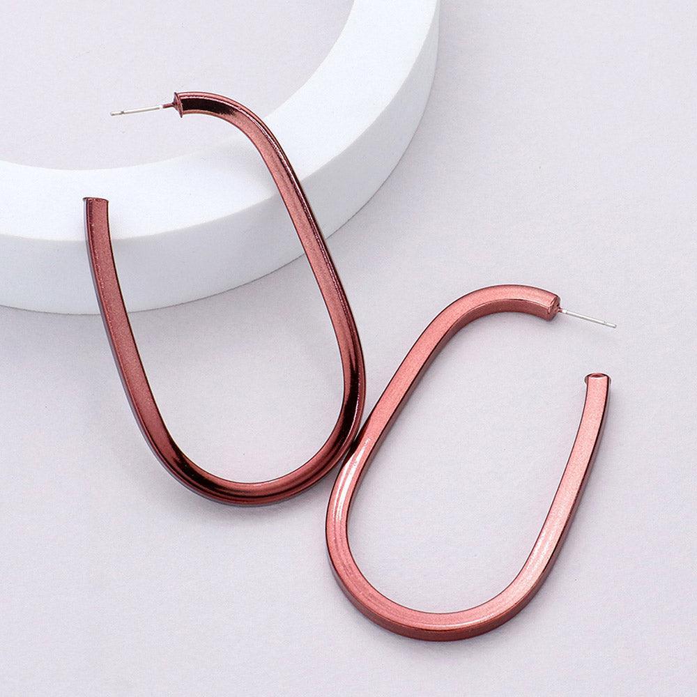 Brown Colored Metal Hoop Earrings - Jewelry Store by Erik Rayo