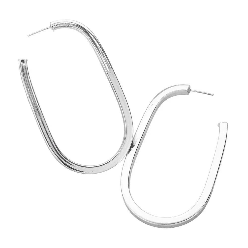 Silver Metal Hoop Earrings - Jewelry Store by Erik Rayo