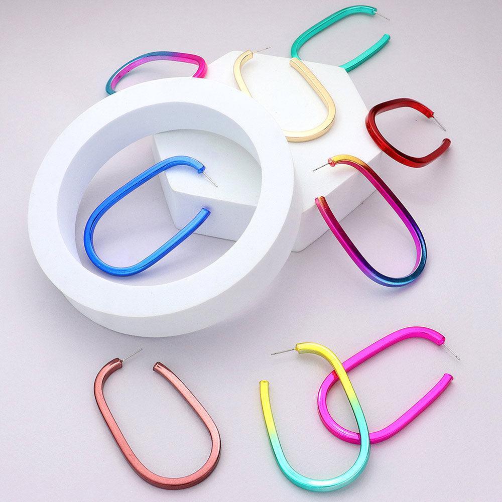 Silver Metal Hoop Earrings - Jewelry Store by Erik Rayo