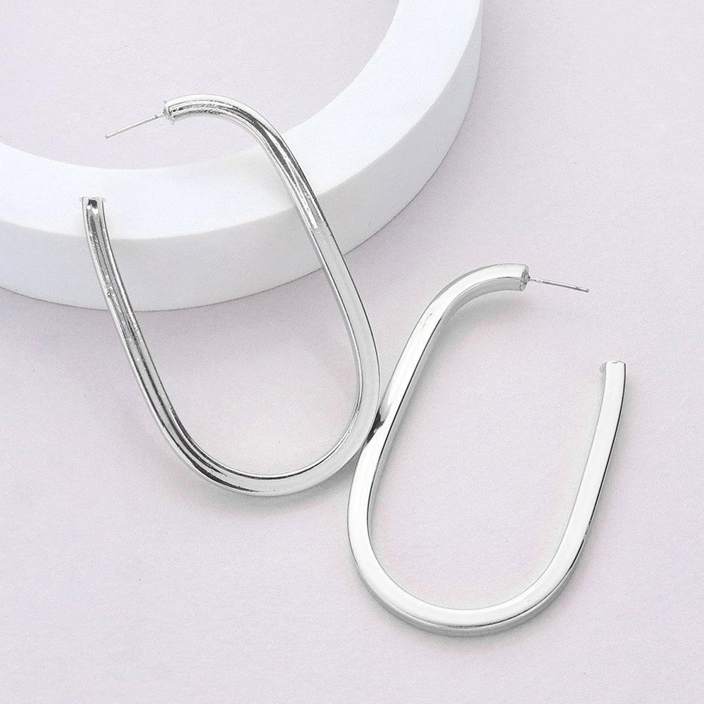 Silver Metal Hoop Earrings - Jewelry Store by Erik Rayo