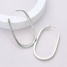 Load image into Gallery viewer, Silver Metal Hoop Earrings
