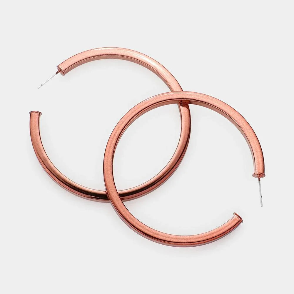 Brown Colored Metal Hoop Earrings - Jewelry Store by Erik Rayo