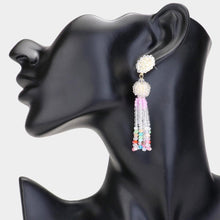 Load image into Gallery viewer, Gold Seed Beaded Fringe Earrings
