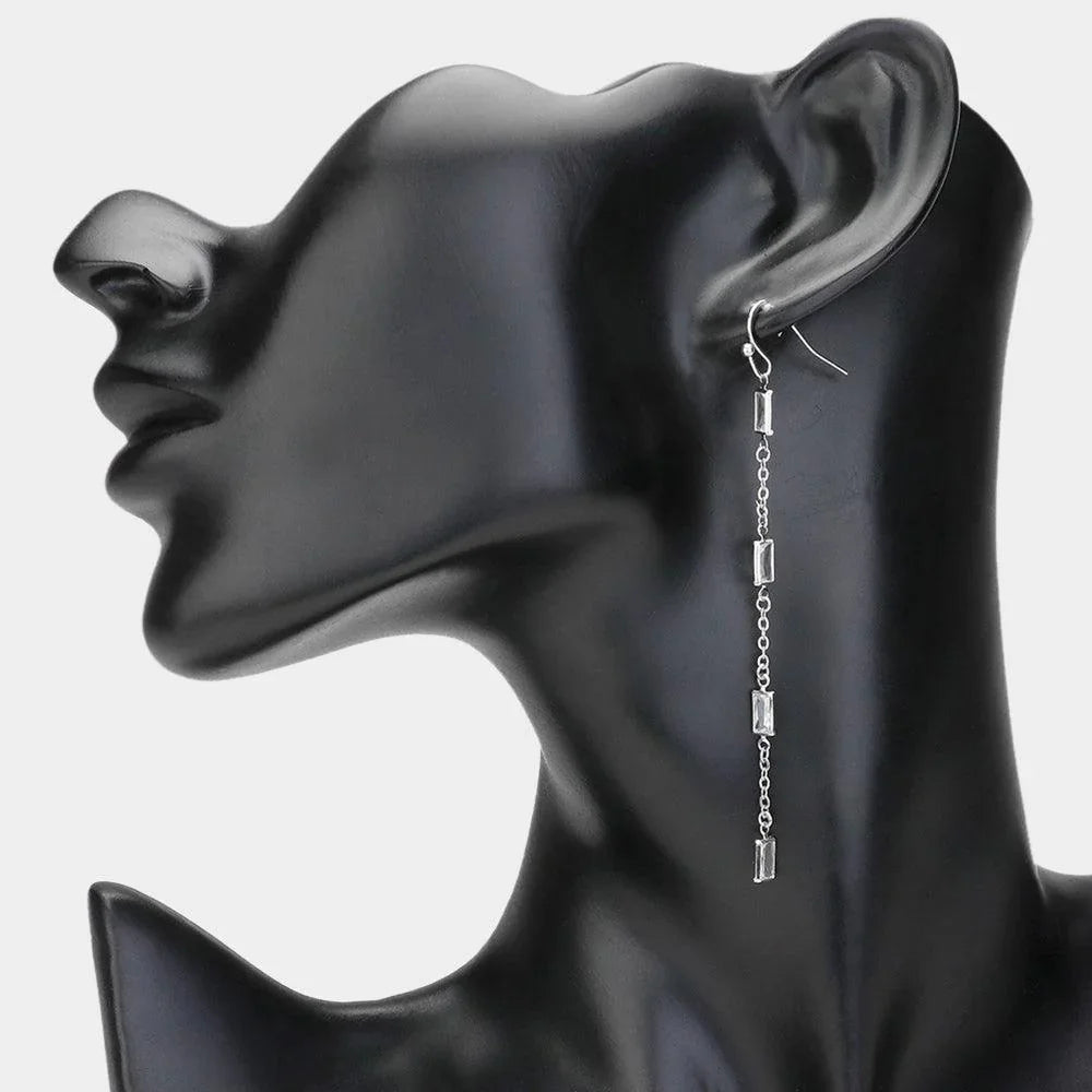 Baguette Stone Strand Dropdown Earrings - Jewelry Store by Erik Rayo