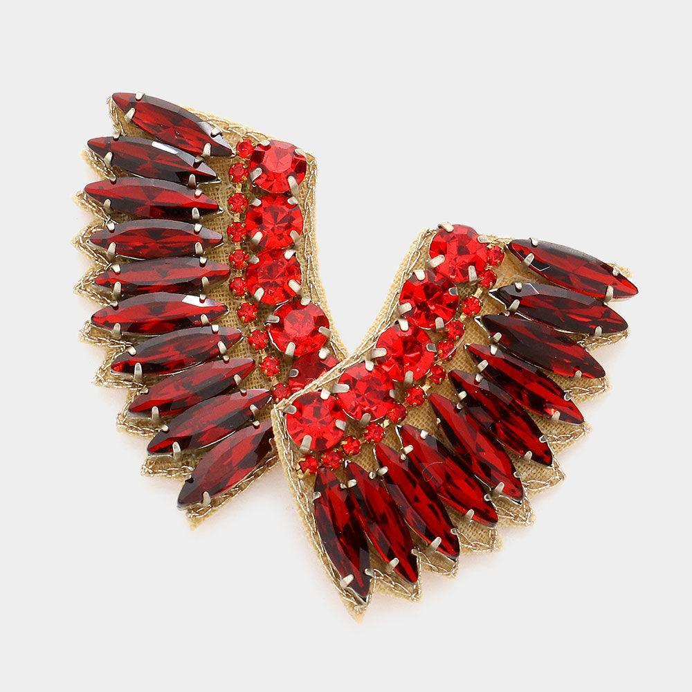 Felt Back Multi Stone Embellished Wing Earrings - Jewelry Store by Erik Rayo