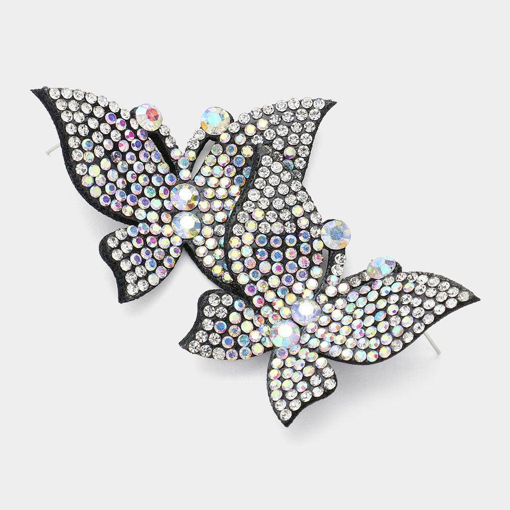 Felt Back Bling Studded Butterfly Earrings - Jewelry Store by Erik Rayo