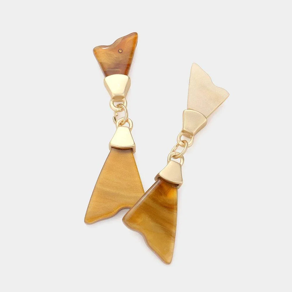 Celluloid Acetate Irregular Triangle Dangle Earrings - Jewelry Store by Erik Rayo