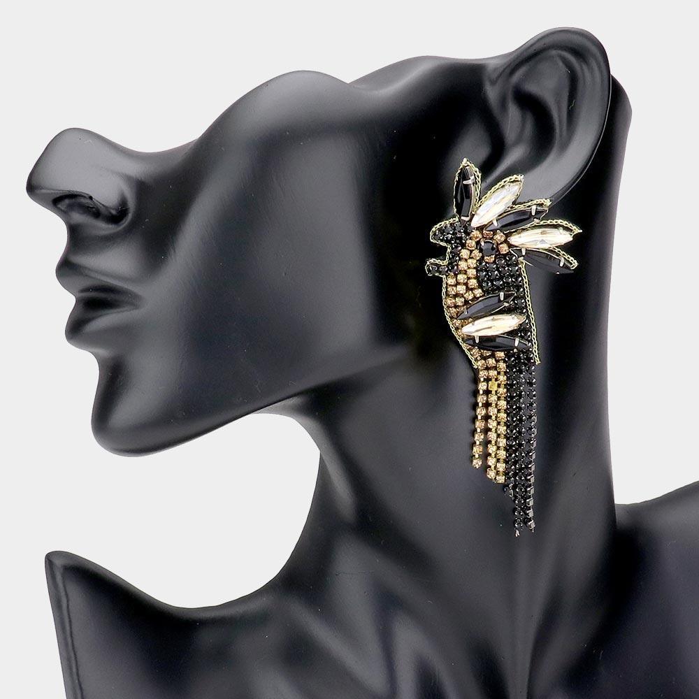 Stone Embellished Bird Earrings - Jewelry Store by Erik Rayo