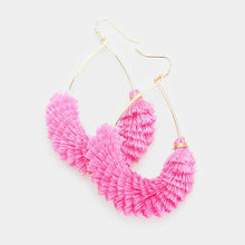 Load image into Gallery viewer, Red Open Metal Teardrop Tassel Earrings
