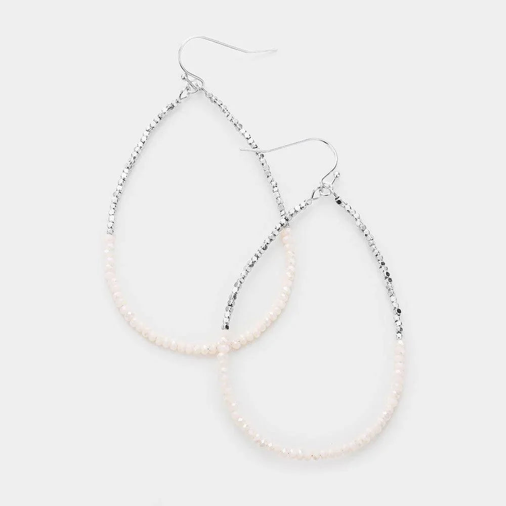 Beaded Open Teardrop Dangle Earrings - Jewelry Store by Erik Rayo
