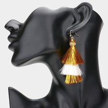 Load image into Gallery viewer, White Christmas Triple Tassel Layered Dangle Earrings
