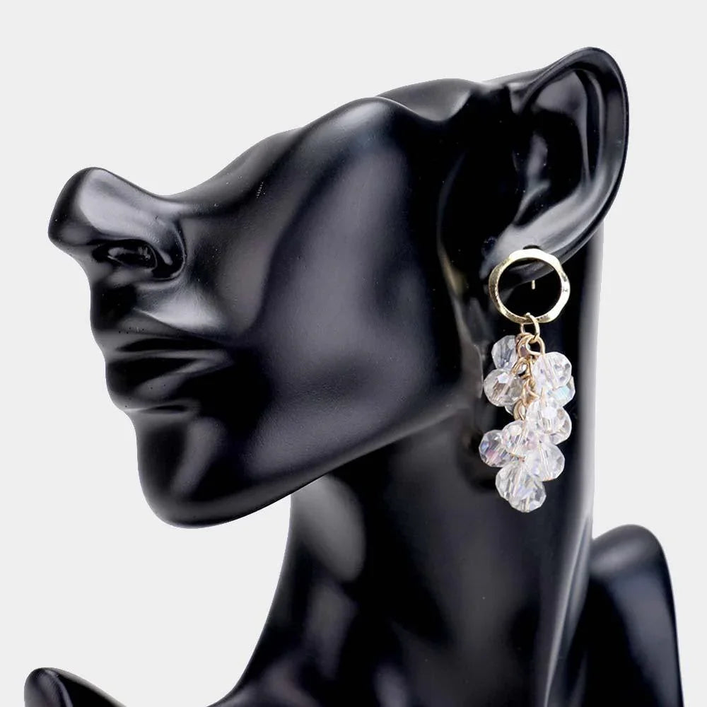Clear Faceted Bead Cluster Dangle Earrings - Jewelry Store by Erik Rayo