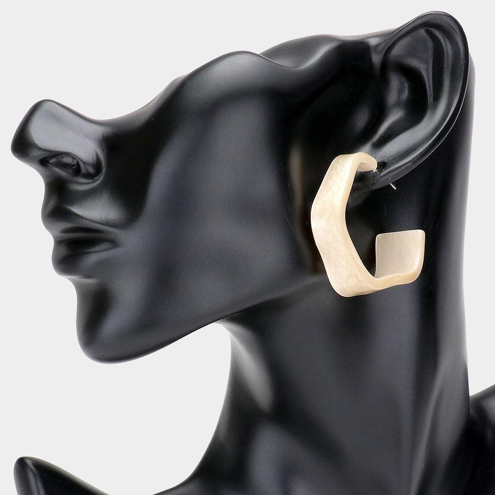 Wavy Celluloid Acetate Hoop Earrings - Jewelry Store by Erik Rayo